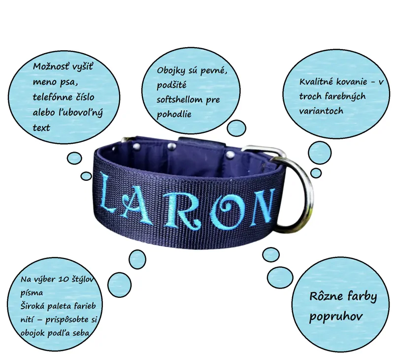 Popruhový obojok s menom LARON