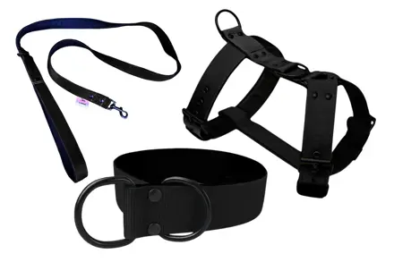 Set popruhový sťahovací/polosťahovací obojok LARON, popruhové vodítko LARON a postroj LARON 