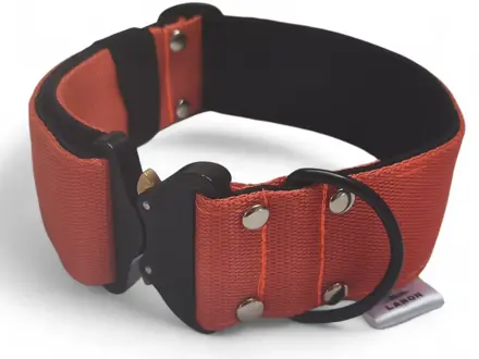 Popruhový obojok s taktickou sponou LARON 3 cm a menom, uchom (rúčka)  