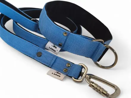 Set popruhový polosťahovací obojok LARON a popruhové vodítko LARON