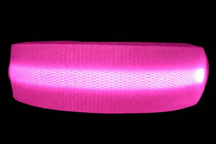 Popruhový obojok LARON svietiaci ružový