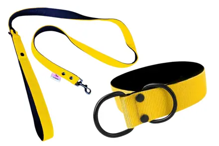 Set popruhový sťahovací/polosťahovací obojok LARON a popruhové vodítko LARON