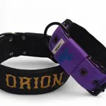 Popruhový obojok LARON 5 cm s menom, uchom (rúčka) 