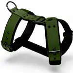 Ručne šitý khaki postroj LARON vhodný pre stredné a veľké plemená