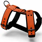 Ručne šitý oranžový postroj LARON Comfort s mäkkým podšitím