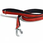 Červené popruhové vodítko Laron Comfort s mäkkým zimným softshellom