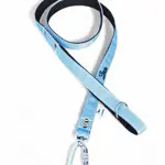 Tyrkysové popruhové vodítko Laron v odtieni baby blue z pevného materiálu